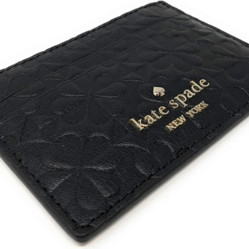 Kate Spade Hollie Spade Clover Geo Embossed Slim Card Holder NWOT